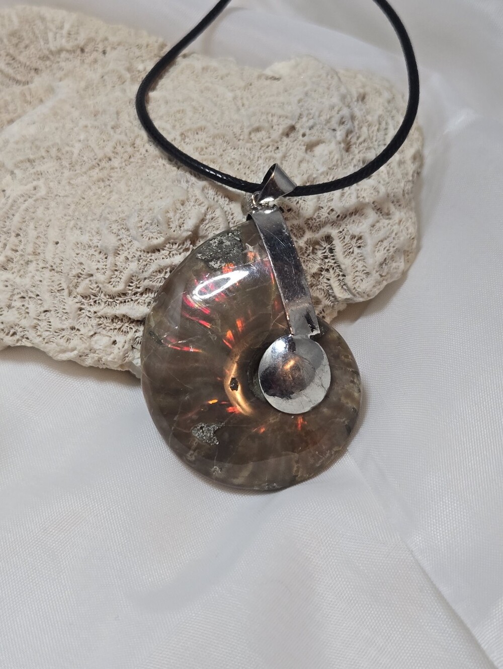 Sterling Silver Ammonite Pendant